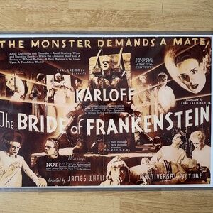 THE BRIDE OF FRANKENSTEIN - BORIS KARLOFF - 11X17 HORROR MOVIE POSTER 1935